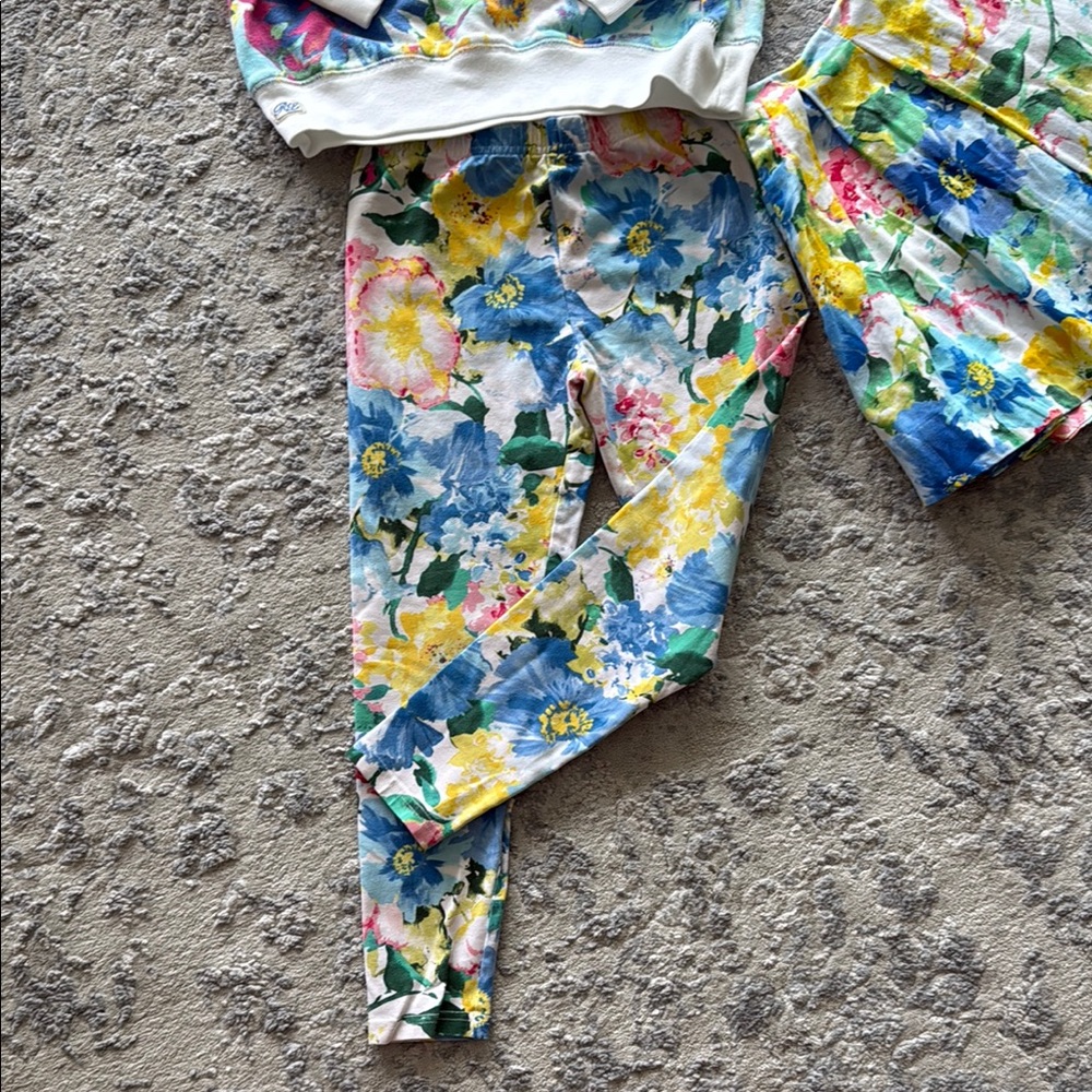 Polo Ralph Lauren Multicolor Floral Sweatshirt, leggings and skirt. 8-10 yo girl - Picture 4 of 5